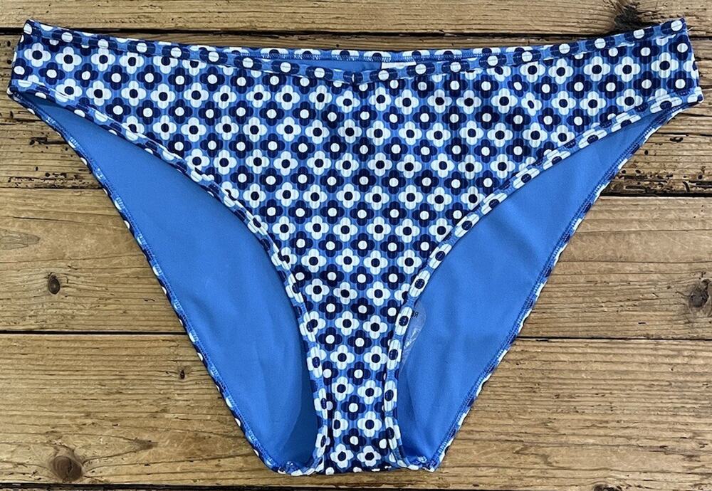 Hollister Blue Flower Bikini Bottoms Size XL NWOT